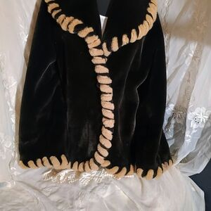Chic Black and Tan Teddy Jacket